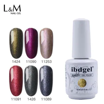 

ibdgel 6Pcs lot Led Art Nail Gel Polish Shimmer Twilight Forest Color Gel Seires Hight quality Uv soak off brand hot sale color