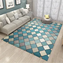 Синий белый серый плед геометрический Коврик Скандинавская Современная гостиная Большой размер цветной ковер пол ковры спальня винтажный Противоскользящий