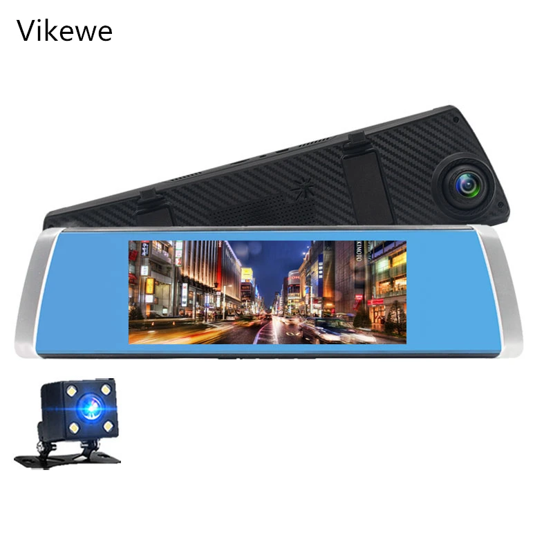 Vikewe Новая задняя камера 1080P Автомобильный видеорегистратор с двумя объективами видеорегистратор 7 ''ips сенсорный экран зеркало заднего вида записывающее устройство для вождения