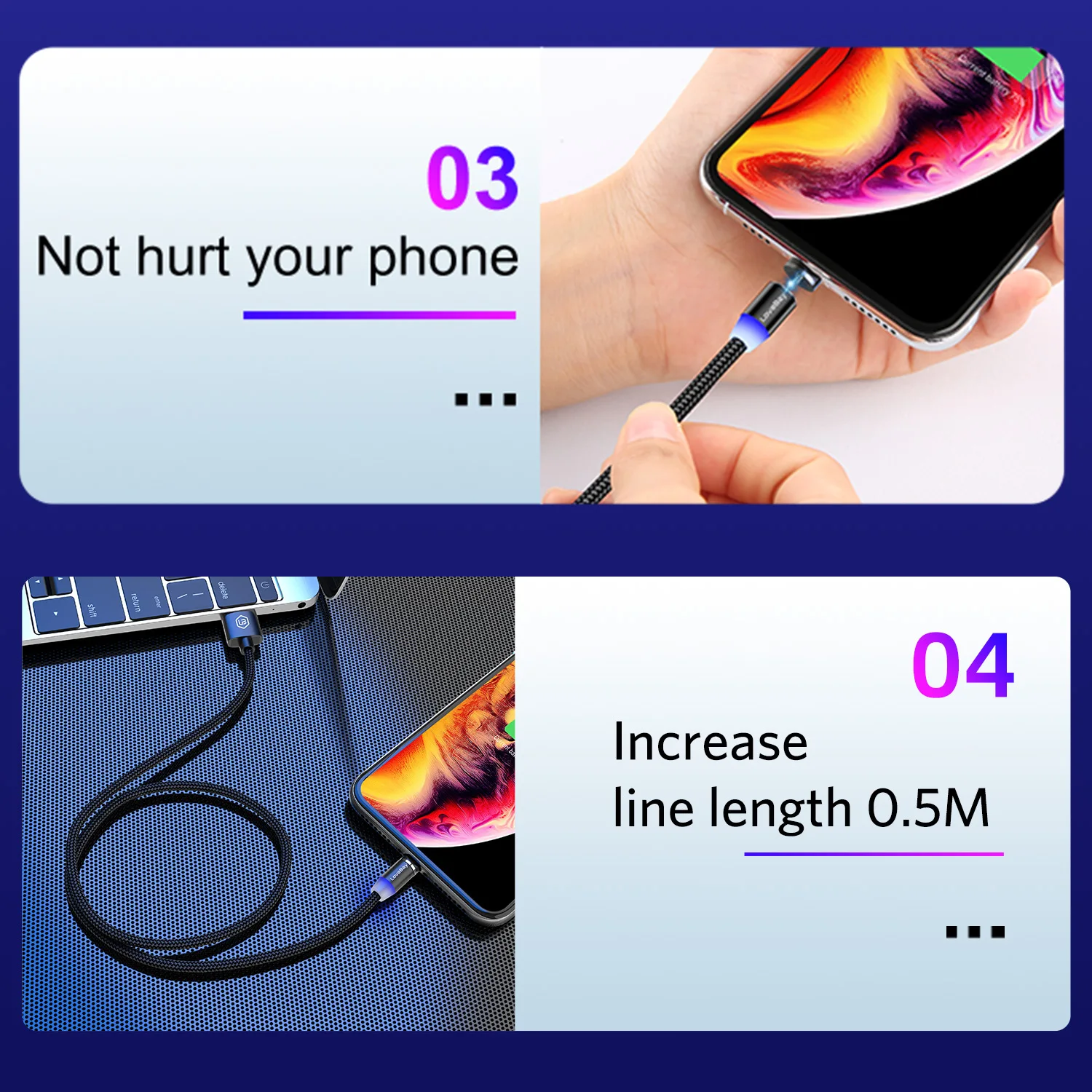 Lovebay Magnetic USB Cable Fast Charging For Iphone TYPE-C Micro 0.5/1/2/3M Magnet USB Cable Mobile Phone USB Charging Cord Lovebay Magnetic USB Cable Fast Charging For Iphone TYPE-C Micro 0.5/1/2/3M Magnet USB Cable Mobile Phone USB Charging Cord