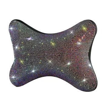 

New High Quality Bling Rhinestones Diamond Car Seat Neck Rest Pillow Luster Crystal Headrest Head Support Car Decor Accessories