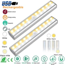 

Motion Sensor Closet Lights 20 LED Wireless Under Cabinet Lighting with Built-in Rechargeable Battery Stick-on Night Lamp
