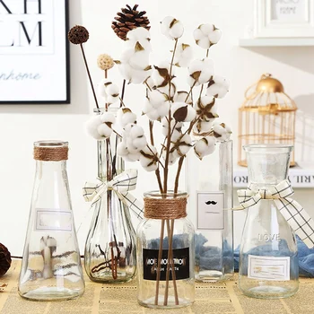 

Simulation Natural White Cotton Stems Dried Flower Branch for Farmhouse Style Antique Floral Furniture Wedding Decoration (Cotto