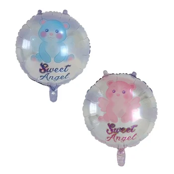 

10pcs 18inch sweet angel Foil balloon for baby shower pink blue cute bear Birthday party wedding Decor party supplies Balloons