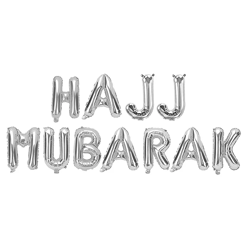 1 компл. MUBARAK Прямая поставка золотой серебряный шар в форме буквы Eid Mubarak воздушные шары Hajj mabreur воздушные шары мусульманский праздничный Декор