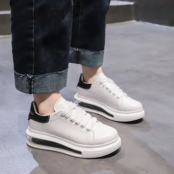 

2020 Women Sneakers White Vulcanized Shoes Lace Up Round Toe Casual Women Shoes Fashion Women Shoes Footwear