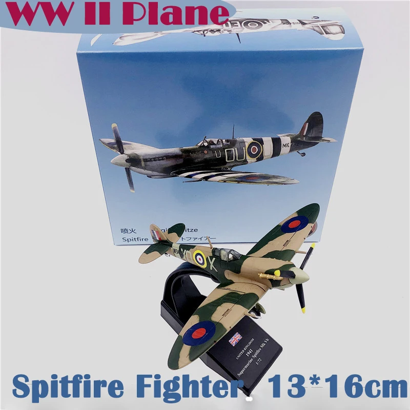 1/72 WW2 Allied Plane британский истребитель Spitfire литья под давлением пластиковая модель готовая Коллекция украшения со стентами - Цвет: Spitfire Fighter