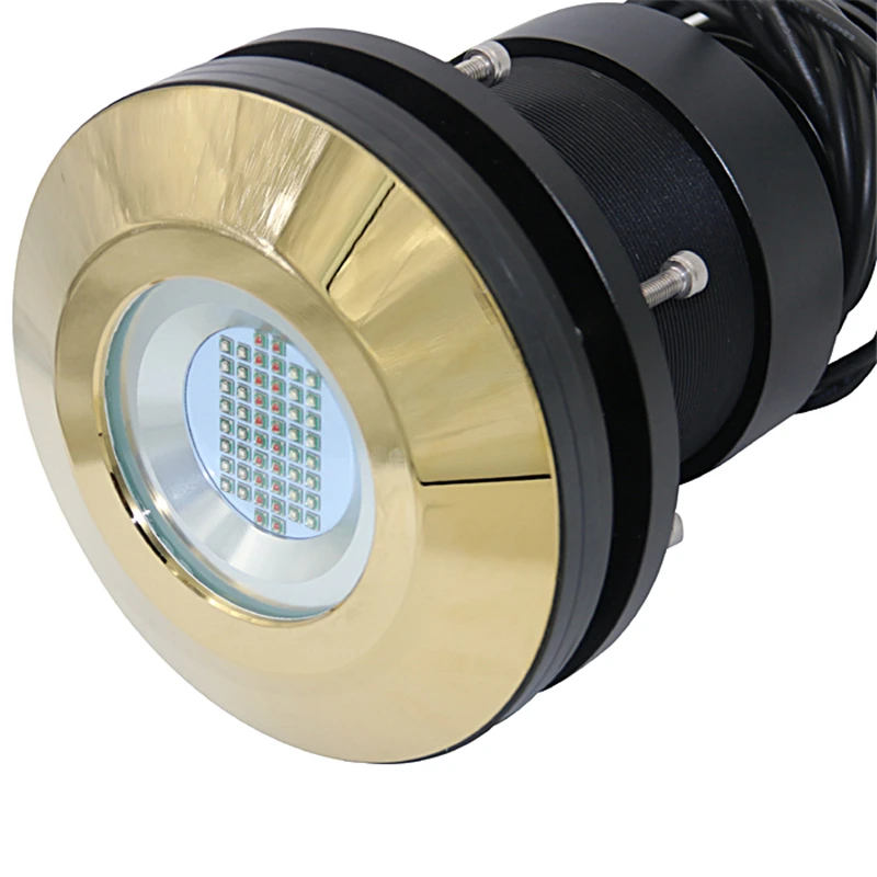 Bronze LED Underwater Boat Lamp 120W150W Thru Hull Superyacht RGB RGBW