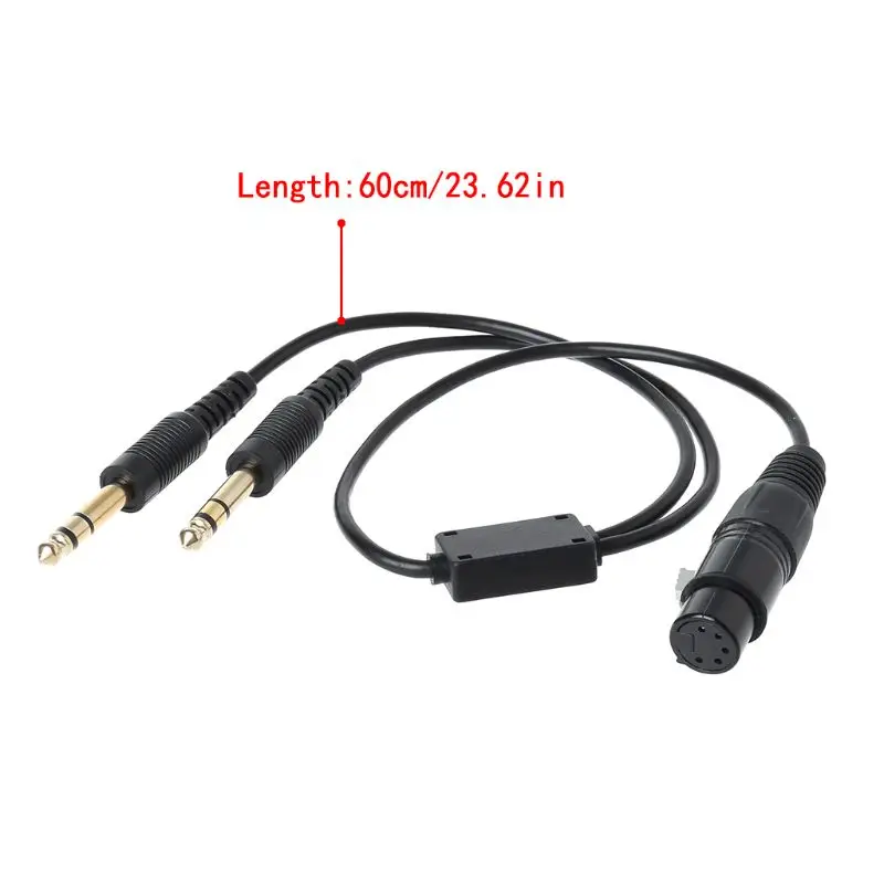 OOTDTY для Airbus XLR для GA Dual Plug 5 Pin Кабель-адаптер авиационный кабель для наушников комплект