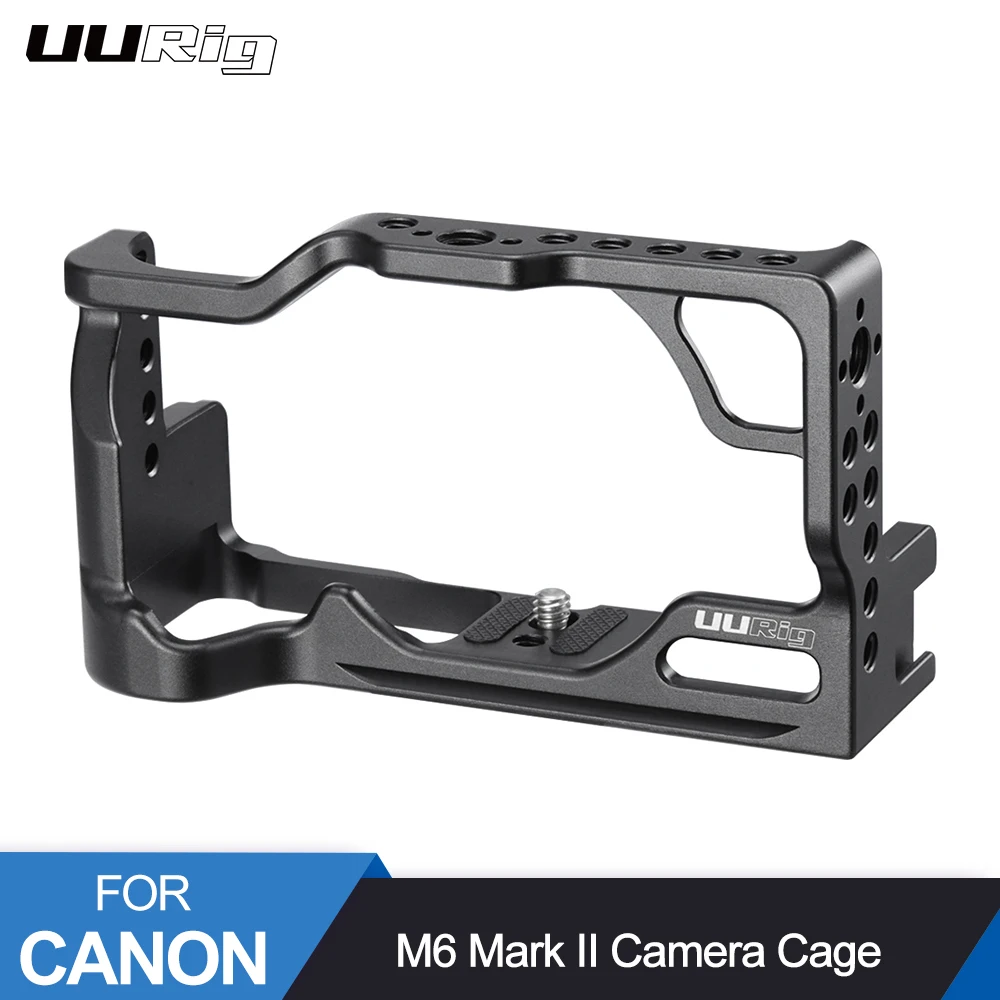 UURig M6 металлическая клетка для камеры Canon M6 Mark II Dslr с интегрированной рукояткой/холодным башмаком Vlog Rig - Цвет: Черный