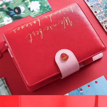 

Yiwi 311x190mm Caspar and Lisa Red Rabbit Cute Spiral Notebooks Stationery With Monthly Todo Grid Filler Pages