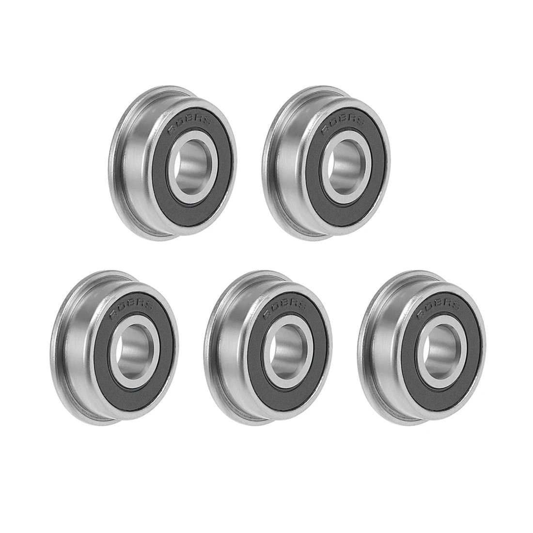 Uxcell F608-2RS фланцевый шарикоподшипник 8x22x7 мм герметичные хромированные Подшипники 5 шт