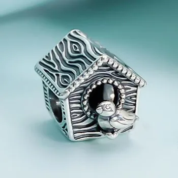 

100% 925 Sterling Silver Bead New Primrose House Beaded Fit Pandora Women Bracelet & Necklace Diy Jewelry