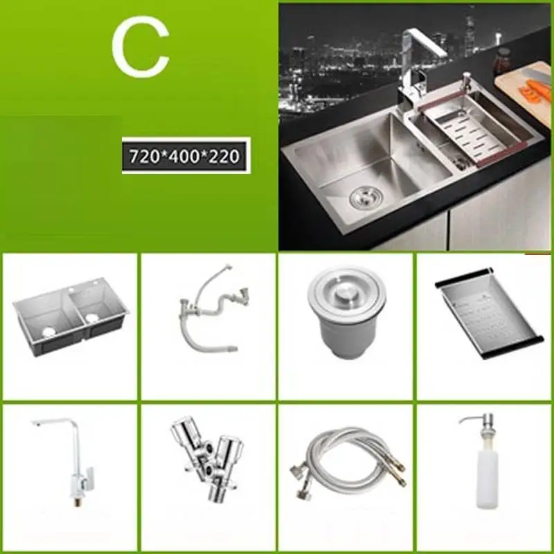 MODEL C Смеситель для гурманов Umywalka Inox Evier Lavello Zlewozmywak Ze Stali Nierdzewnej Cuba Fregadero Lavabo Pia Cozinha кухонная раковина - Цвет: MODEL C