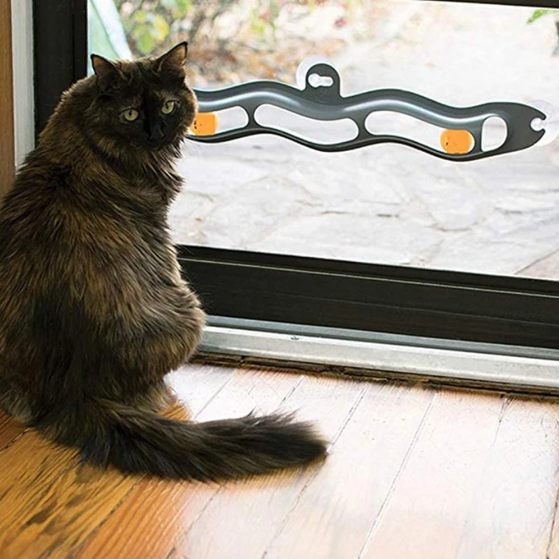 

Cat Interactive Toy Hanging Path Rolling Ball Pet Toy Wall Sucker Plastic Track Ball Cat Intelligence Amusement Train Play Game
