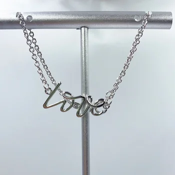 

1:1 925 sterling silver bracelet classic European and American style LOVE font bracelet jewelry wedding Valentine's Day gift