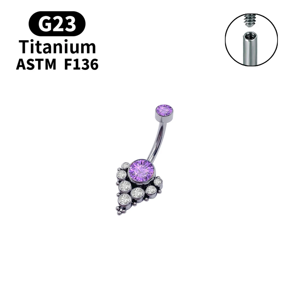 Titan F136 G23 Schmuck Piercing Frauen Opal Bauch Ring Opal Nabel Ring Cubic Zirkon Bauchnabel Piercing Körper Schmuck – Detail 3