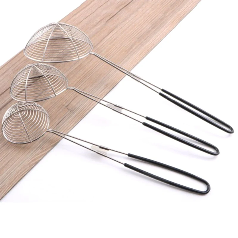 Kitchen Stainless Steel Mesh Hanging Oil Filter Net Strainer Scoop Spoon Frying Food Net Strainers