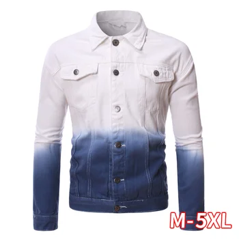 

2020 New Men's Personality Gradient Denim Jacket Tide Male Teen Men's Jacket Men's Clothing Bomber Jacket Man Outwear
