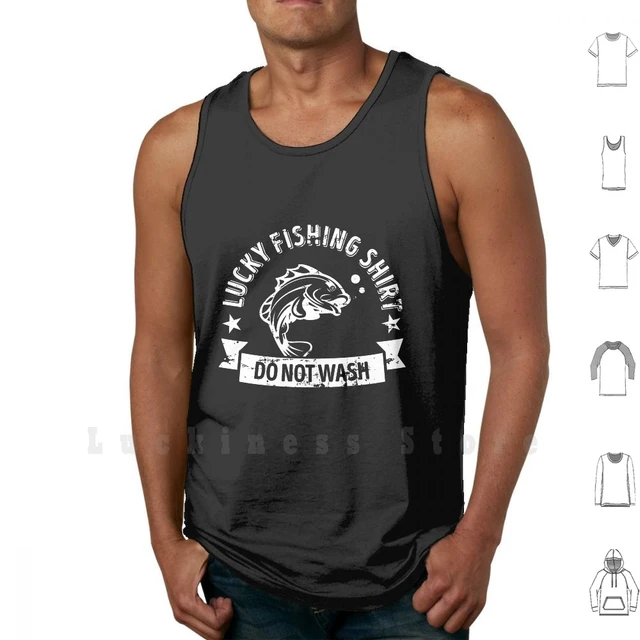 Lucky Fishing Shirt' Funny Fishing Gift tank tops vest 100% Cotton