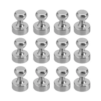 

12Pcs Neodymium Push Pin Magnets For Fridge Music Stand Whiteboard Calendars And Maps Useful Tool