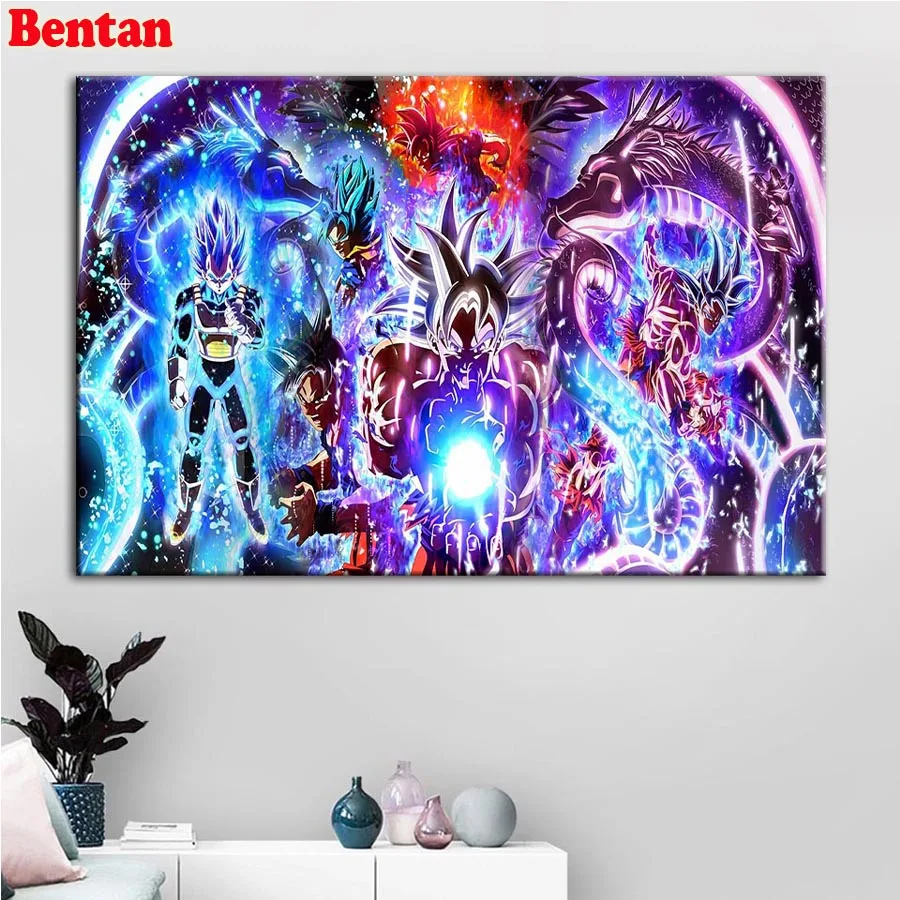 

5D Diamond Painting Dragon Ball Z Diamond Mosaic Full Drill Square Diamond Embroidery 3D Pictures Of Rhinestones kids decor