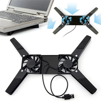 

USB Laptop Cooling Rotatable USB Fan Cooling Pad 2 Fans Cooler Notebook Cooler Computer USB Fan Stand For 10-17" Laptop Computer