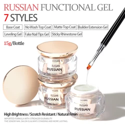 Vendeeni Russian Leveling Functional Gel Nail Polish Base Coat Non-Stick Powder Matte Top Coat Solid Nail Tip Gel Reinforced Gel