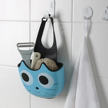 

Cartoon Multifunctional Sink Drain Hanging Bag Kitchen Double Layer Drain Basket Detachable Bathroom Storage