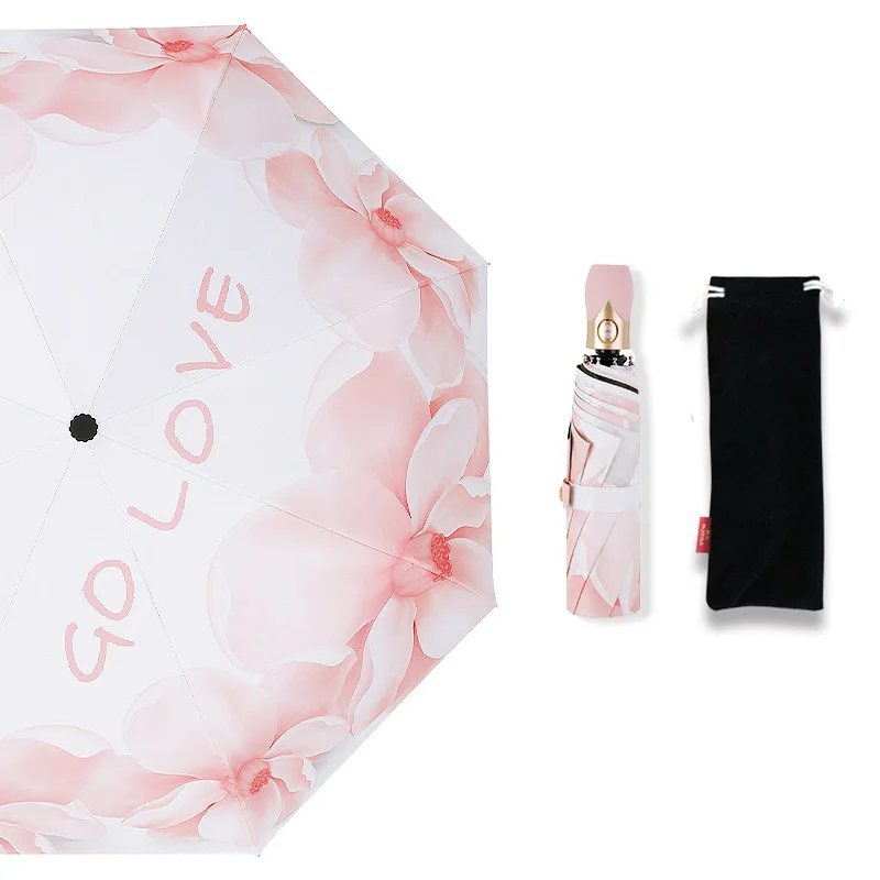 YADA 2020 INS LOVE Automatic Umbrellas Charm Rain Women uv Pink Flowers Umbrella For Womens Windproof Folding Umbrellas YS200019