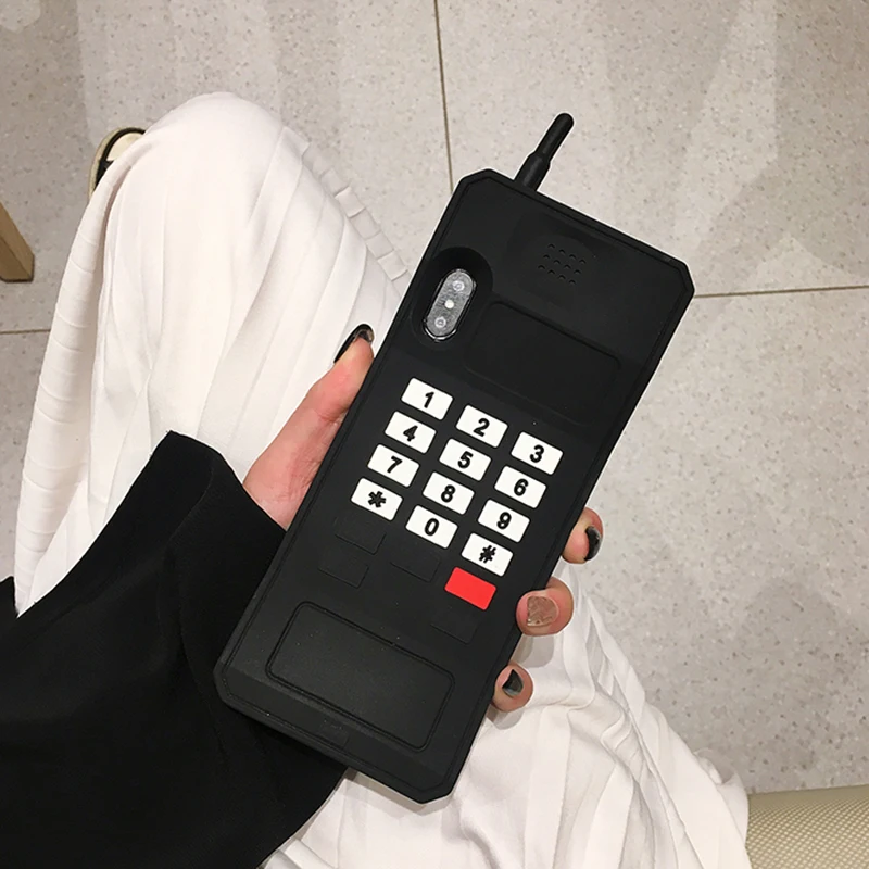 DaGeDa Black 3D Ретро сотовый Чехол для телефона для Apple iphone 6 6S 7 8 Plus XS 11 Pro Max Чехол Мягкий силиконовый чехол для телефона - Цвет: DaGeDa Black