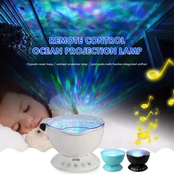 

Circular wave projection lamp LED night light Music player speakers Smart touch keys Hypnosis Adjustable display angle