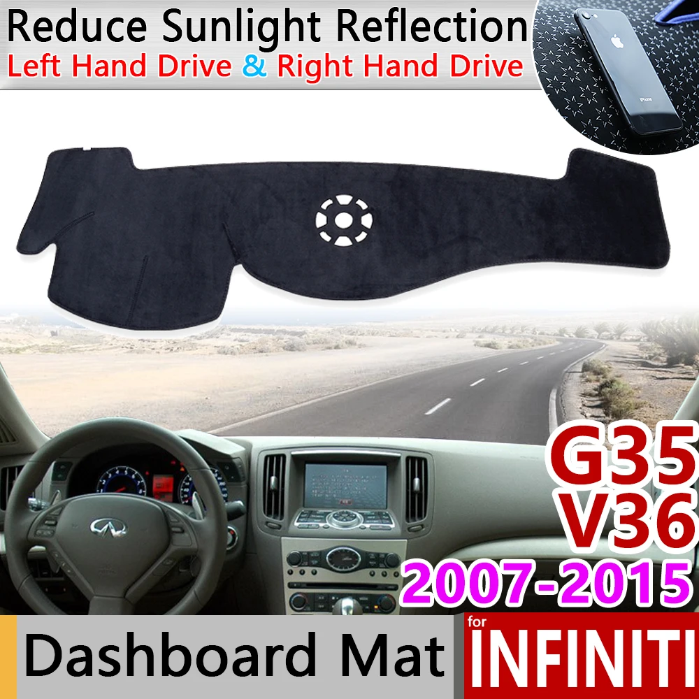 Black Y67 Dashboard Cover Dash Cover Mat Pad Custom Fit for Infiniti G25 G35 G37 2008-2013