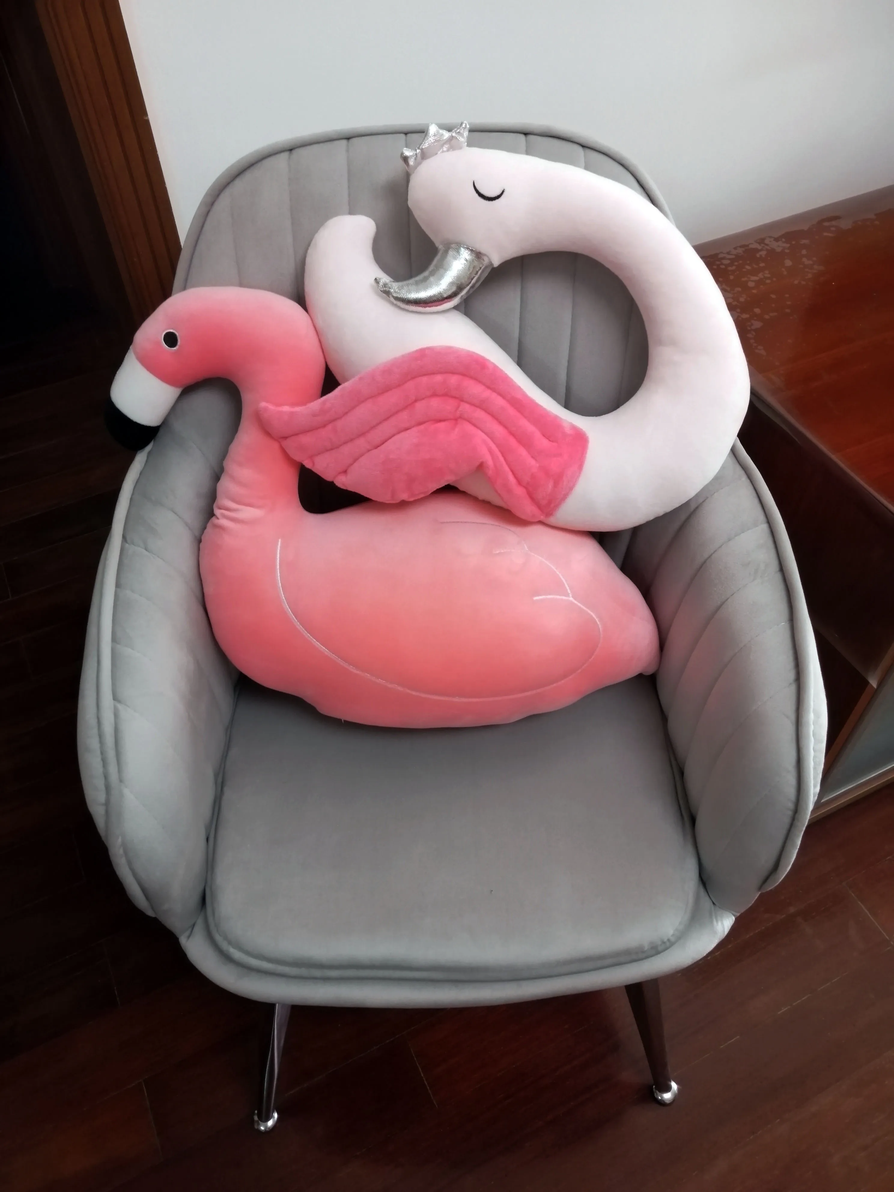 Розовая подушка для шеи с лебедем, маленькая забавная Милая Подушка, u-образная надувная подушка для путешествий, украшения для подушки для дома, детей