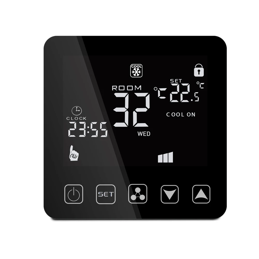 W08AC-2-4P HESSWAY 4P и 2P охлаждающий нагревательный вентилятор с катушкой wifi термостат работает с Alexa Google home - Цвет: W08AC-2-4P