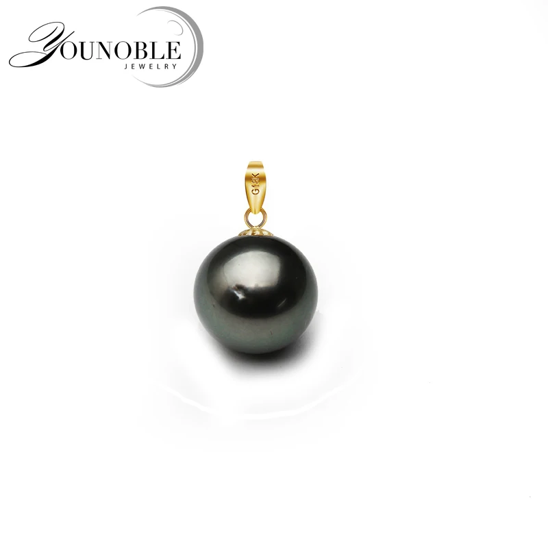 Real Natural Black Tahitia Pearl Jewelry Women,18k Gold Pendant Without Chain AA+ Grade Birthday Gift 4a 9 12m philippine south sea natural gold pearl 17 chain necklace