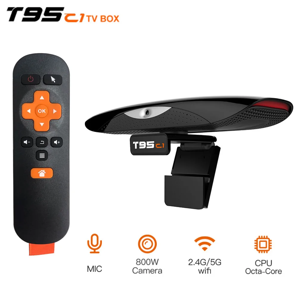 Смарт-ТВ-приставка T95C1 android 9 0 Восьмиядерный процессор RK3368 2 ГБ 16 800 Вт Wi-Fi bluetooth 4K