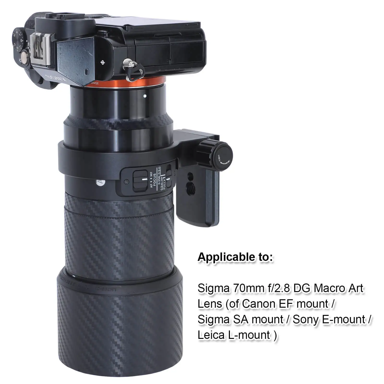 Металлический 71 мм штатив кольцо объектив воротник для Sigma 70 мм f/2,8 DG Макросъемка объектив Canon EF, Sigma SA, sony E и L крепление
