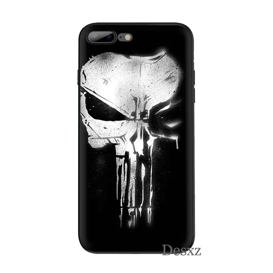 B10 Чехол для телефона для iPhone 7, 8, 6s, 6 Plus, iPhone 11 Pro, X, XR, XS, Max, 5, SE, 5S, Модный чехол Marvel, Каратель, закаленное покрытие - Цвет: B10