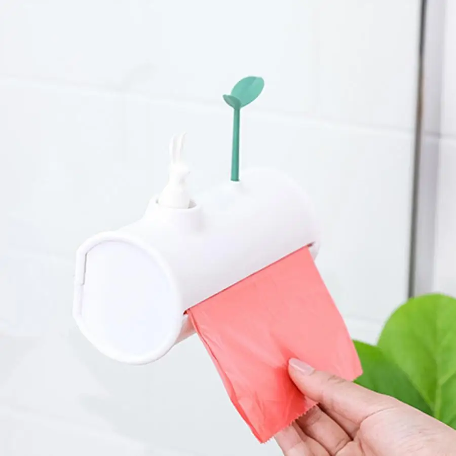 Kitchen Items Wall-mounted Garbage Bag Storage Box Trash Waste Bags Organizer Plastic