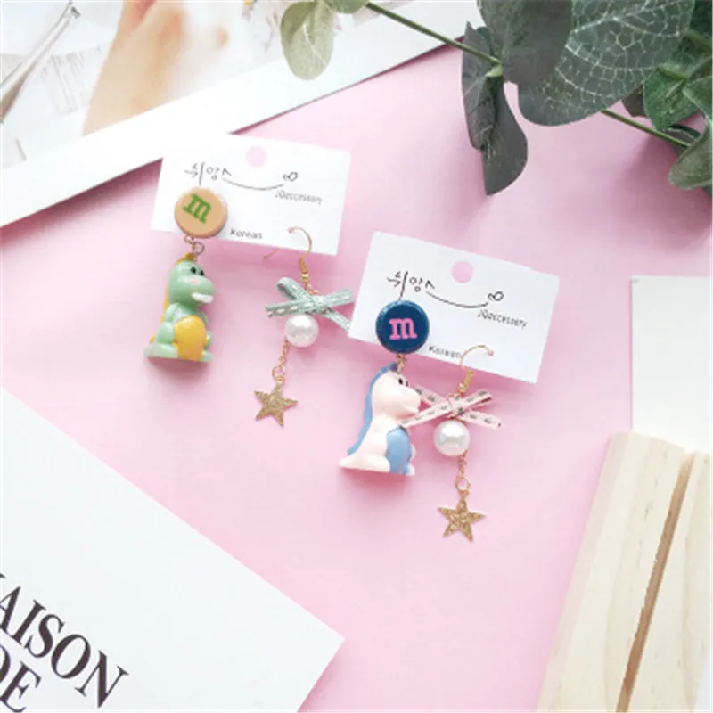 Висячие серьги в Корейском стиле для женщин милые Асимметричные модные