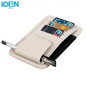 8QzJs1Tg Auto Car Sun Visor CD Organizer Package Case Cards Pocket Pen Glasses Holder Bag Beige