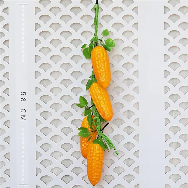 1 String Artificial Vegetable Lifelike Corn Fake Simulated Vegetable Photo Prop Home Hanging Decoration Food Model Food Photography Props Vegetable Ornaments