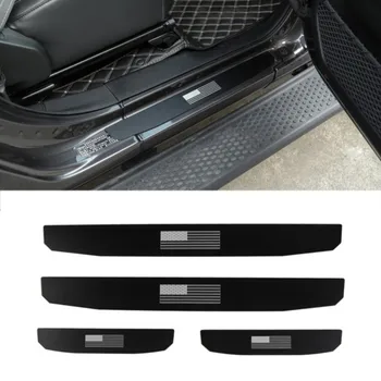 

For Jeep Wrangler JL 2018 2019 Gladiator JT 2020 Doors Sill Plate Protector Welcome Pedal Decoration Black Car Accessories