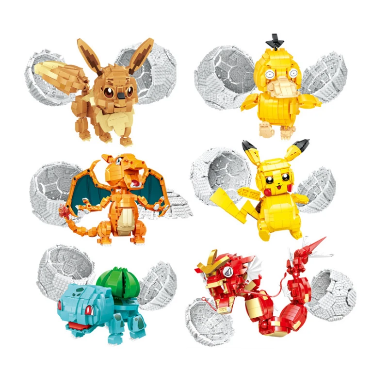 New 6 Styles Pokemon Mini Blocks Small Particles Building Assembled Blazing Dragon Double Pterodactyl Toy Educational Toys | Игрушки и