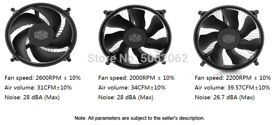 Cooler Master-Mini CPU Radiador Cooler, ventilador silencioso,