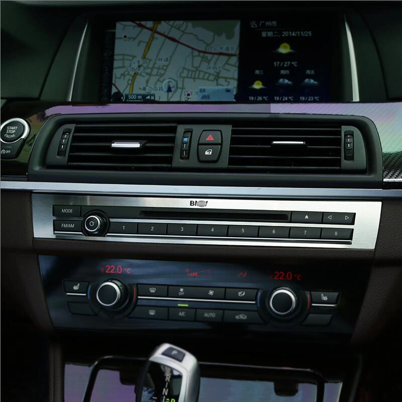 

Car internal Refit CD Center Panel Trim Sticker Control Decoration Cover for BMW 5 Series F10 F18 525li Accessories Car-Styling