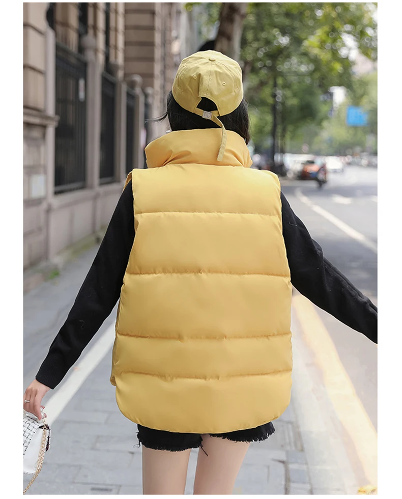 Autumn Winter Women Vest waistcoat Thick warm sleeveless vest Casual solid thick waistcoat