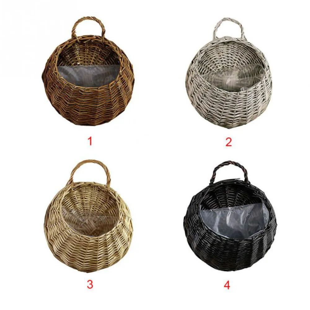 Подвесная корзина плантатор полиплетеная лоза ротанговый цветочный горшок для