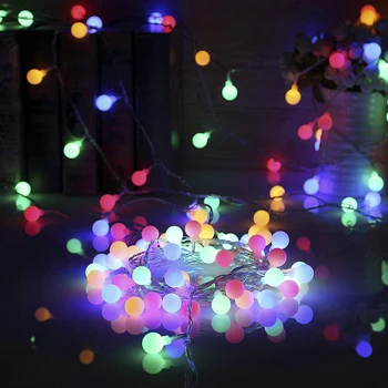 

Small White Ball Battery Case Led Fairy Lights Gypsophila Hotel Cabaret Party Christmas Decoration For Home Navidad String Light